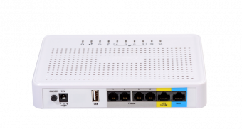VoIP шлюз Eltex TAU-4M.IP вид со стороны разъёмов